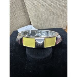 Sequin Nordstrom Multicolor Silver Tone Statement Enamel Bangle Bracelet #285